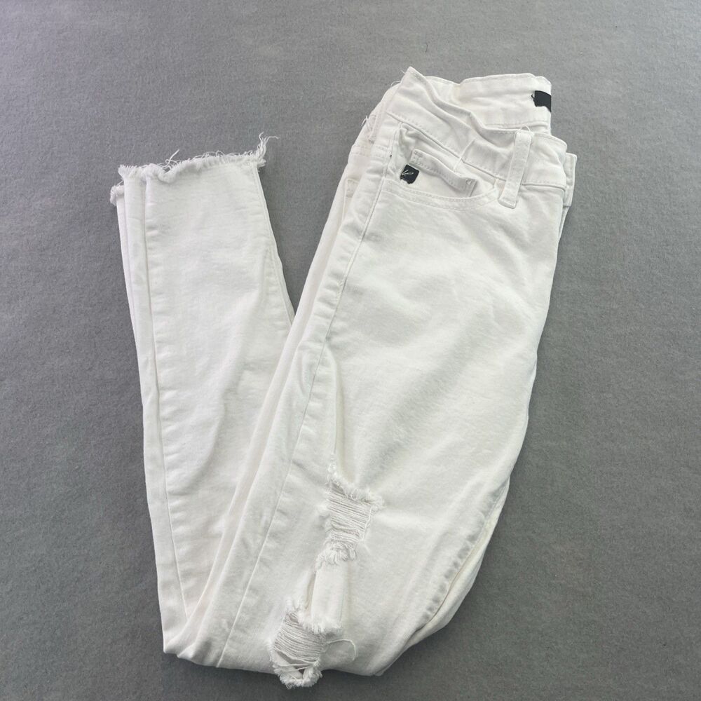 Kancan Jeans 3 Womens 25 White Distressed Skinny Ankle Denim